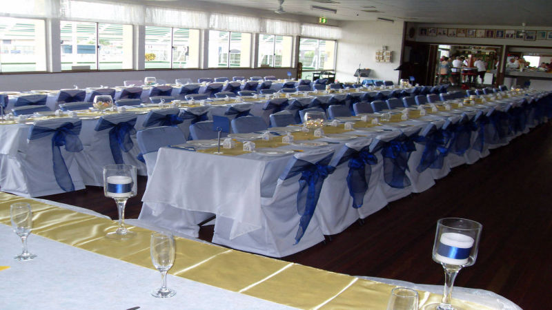 Diggers hall decorated for wedding reception